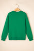 Dark Green Solid Classic Crewneck Pullover Sweatshirt