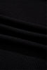 Black Ribbed Long Sleeve Crew Neck Solid Color Bodysuit