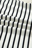 White Stripe Ruffle Trim Drop Shoulder Top Drawstring Loose Pant Set