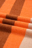 Orange Stripe Color Block High Neck Drop Shoulder Cozy Sweater