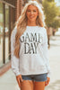 Black Vintage Washed GAME DAY Graphic Baggy Sweatshirt
