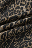 Khaki Contrast Scalloped Lace Trim Leopard Denim Shorts