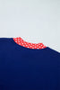 Racing Red Polka Dot Trim Baggy Pullover 2pcs Short Set
