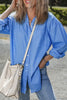 Blue Boyfriend Chest Pocket Tunic Shirt