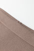 Beige Solid Color Waffle Knit Asymmetric Neck Long Sleeve Top