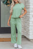 Canton Cuffed Short Sleeve Tee Raw Seam Patch Pocket Drawstring Pants Set