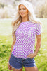Khaki Checkered Print Mock Neck Mesh T Shirt