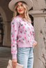 Delicacy Sweet Floral Print Drop Shoulder Cropped Sweater