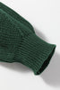 Mist Green Solid Color Front Seam Drop Shoulder Loose Sweater