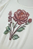 White Western Floral Print Short Sleeve Square Collar Knit Sweater