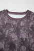 Brown Abstract Woodland Camo Print Baggy Pullover Drawstring Shorts Set