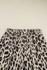 Khaki Leopard Wide Leg Cropped Pants