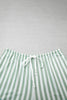 Smoke Green Striped Patchwork V Neck Two Piece Shorts Plus Size Set