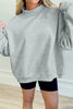Black Solid Color Oversized Mock Neck Sweatshirt