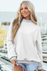 Black Oversize Drop Shoulder Reversible Mock Neck Sweatshirt