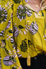 Yellow Vintage Floral V Neck Ruffle Trim Long Sleeve Blouse
