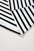 Black Stripe Scalloped Trim Round Neck T Shirt