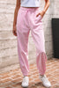 Light Pink Drawstring Waist Patchwork Solid Color Jogger Pants