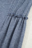 High Frilled Detail Wide Leg High Waist Knit Pants