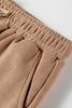 Rose Tan Lace Drawstring Pullover Hoodie and High Waist Pants Corduroy Suit