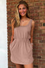 Ashleigh Blue Mineral Wash U Neck Elastic Waist Sleeveless Mini Dress