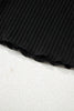 Skobeloff Lace Neckline Button Decor Lettuce Edge Long Sleeve Ribbed Top
