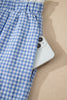 Sky Blue Contrast Trim Plaid Print Plus Size Shorts