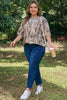 Khaki Plus Size Woodland Camouflage Print T Shirt