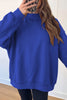 Black Oversize Drop Shoulder Reversible Mock Neck Sweatshirt