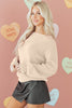Jet Stream Ribbed Knit Ribbon Knot Backless Drop Shoulder Sweater
