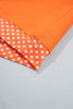 Grapefruit Orange Polka Dot Letter Print Contrast Trim Mock Neck Sweatshirt