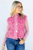Black Leopard Print Knit Sleeveless Regular Wash Sweater Vest