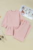 Delicacy Braided Texture Ruffle Hem Top Drawstring Loose Pants Set