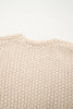 Parchment Color Block Crochet Open Front Plus Size Cardigan