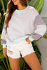 Delicacy Striped Colorblock Patchwork Drop Shoulder Sweatshirt