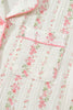 Pink Floral Print Long Sleeve Button Front Shirt Pajama Pant Set