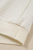 Beige Pineapple Textured Half Button Collared Sweatshirt