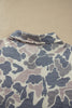 Multicolour Casual Camo V-Neck Buttoned Plus Size Sweatshirt
