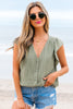 Laurel Green Flutter Sleeve Lace V Neck Shirt