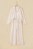 Pink Floral Print Long Sleeve Button Front Shirt Pajama Pant Set