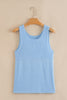 Beau Blue Horizontal Ribbing Patchwork Swing Sweater Tank