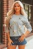 Gray Sequin Baseball Game Day Graphic Casual Sweatshirt