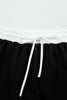 Black Varsity Stripe Detail Drop Shoulder Pullover Mini Skirt Set