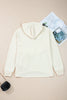 White Solid Color Cute Bow Detail Loose Hoodie