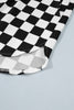 Black Plus Size Checkered Athleisure Shorts