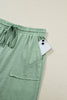 Canton Cuffed Short Sleeve Tee Raw Seam Patch Pocket Drawstring Pants Set