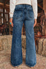 Beau Blue Acid Wash Pocket Detail Flare Jeans
