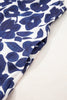 Blue Floral Sleeveless Colorblock Notched V Neck Mini Dress