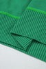 Green Colorblock Striped Half Sleeve Drop Shoulder Sweater