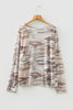 Green Plus Size Western Camo Print Mesh Long Sleeve Top